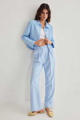 TRENDYOLMILLA Ekru Wide Leg/Genis Paca Yuksek Bel Dokuma Kumas Pantolon TWOAW22PL0066 фото 37