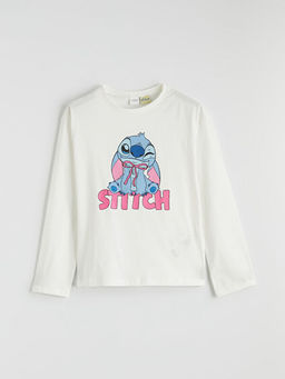 Stitch Bask?l? K?z ?ocuk Pijama Tak?m