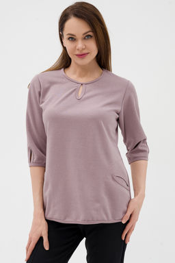 Кофта женская из коттон фита Анфиса кофе - Амадэль фото 5