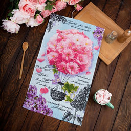 Цена за 2 шт. Полотенце кухонное Доляна Волшебная весна 34х60 см, рогожка, 100% хлопок, 160 гр/м  фото 2