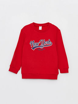Bisiklet Yaka Uzun Kollu Bask?l? Erkek Bebek Sweatshirt ve E?ofman Alt 2li Tak?m - Waikiki фото 2