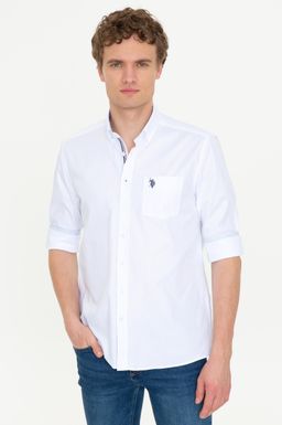 U. S. Polo Assn Мужская белая рубашка с длинным рукавом - U.s. polo assn фото 2
