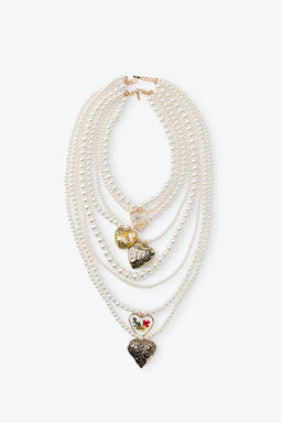 PACK OF 2 HEART AND FAUX PEARL NECKLACES - Zara фото 2