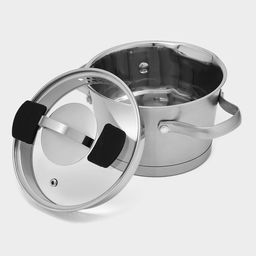 Кастрюля Magistro HiTech Steel, 1.5 л, d=16 см, h=10.5 см, слив для воды, капсульное дно, индукция, нержавеющая сталь  фото 3