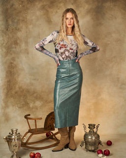 Лонгслив из сетки с принтом 457.4.15