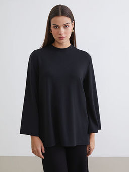 Bisiklet Yaka Oversize Kad?n Sweatshirt Tunik