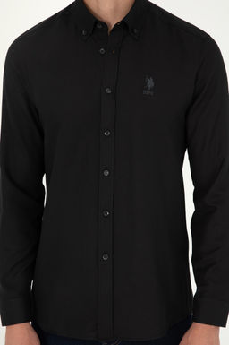 Мужская черная базовая рубашка с длинным рукавом - U.s. polo assn фото 6
