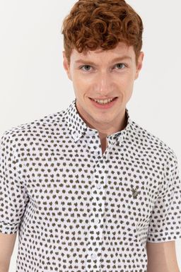 U. S. Polo Assn Мужская рубашка с коротким рукавом и рисунком в защиту прав - U.s. polo assn фото 2