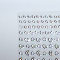 Цена за 5 шт. Стразы самоклеящиеся фигурные «Ассорти», с голографией, 128 шт на листе, цвет серебряный