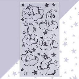 Полотенце махровое Этель Зайки на облаках, 70х130 см, 100% хлопок, 420гр/м2