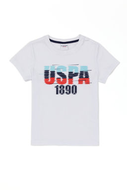 Детская белая футболка с круглым вырезом Неожиданная скидка в корзине