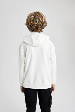 Толстовка оверсайз с капюшоном и принтом для мальчиков - Defacto фото 8