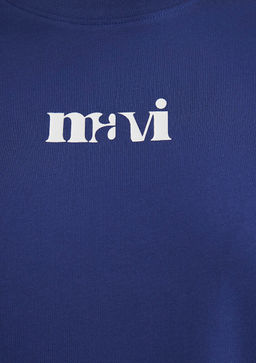 Mavi Bask?l? Lacivert Tisort  фото 6