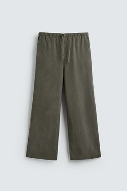 PANTAL?N FLUIDO RELAXED FIT / Khaki oscuro - Zara фото 7