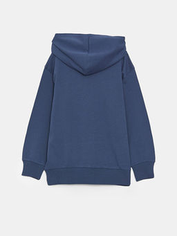 Bask?l? Uzun Kollu Erkek ?ocuk Hoodie - Waikiki фото 2