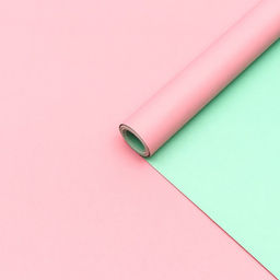 Бумага упаковочная крафт, двухсторонняя, розовый-мятный, 0,68 х 10 м, 70 гр/м