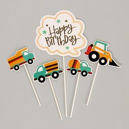 Топпер С днём рождения. Транспорт, 5 шт.
