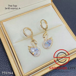 Женские серьги Лебеди с камнями - Bruno фото 2