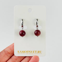 Серьги из Клубничного кварца