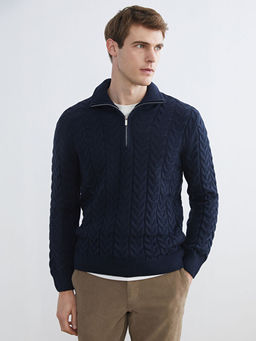 Dik Yaka Erkek Triko Kazak