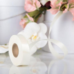 Цена за 4 шт. Лента для декора и подарков, молочный, 2 см х 45 м