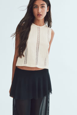 Blusa efecto arrugado con inserciones de encaje - H&m фото 4