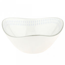 Облако Салатник фарфоровый 500мл, 16х15,5х6,8см, треугольная форма, рельефный декор - голубой, отводка, белый (Китай)