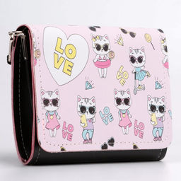 Сумка детская Кошечка на клапане, цвет чёрный/розовый, 15х4х12 см - NAZAMOK KIDS фото 2