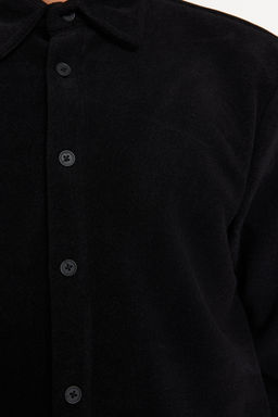 TRENDYOL MAN Siyah Unisex Regular Fit Yan Cepli Polar Kal?n K?sl?k Rahat Gomlek Ceket TMNAW24GO00082 - Trendyolmilla фото 3