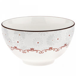 "Классика" Пиала фарфоровая 380мл, д11,6х6,5см, с деколью, отводка (Китай)