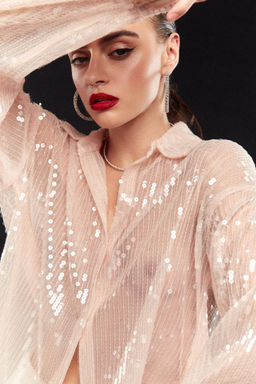 Рубашка прямого силуэта из пайеток - Mollis фото 5