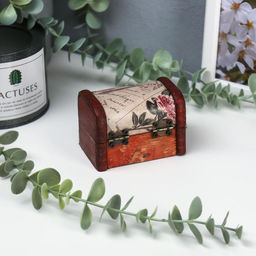 Шкатулка для украшений «Сундучок. Цветущий город», дерево, 6×8×5.5 см
