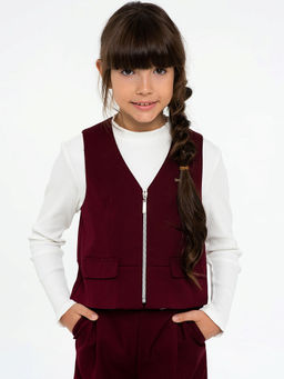 Синий школьный жилет для девочки Mooriposh, модель 1115 фото 16