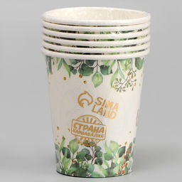 Стаканы бумажные С днём рождения, 6 шт., цвет зелёный - Страна карнавалия фото 3