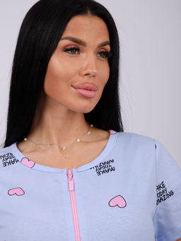 Халат Красотка 7 сердечки, трикотаж - Малина фото 5