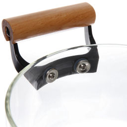 Кастрюля из боросиликатного стекла 2,5л "Хай-Тек" с деревянными ручками