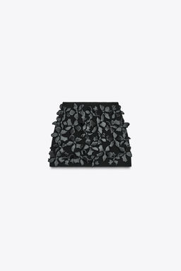 FLORAL TEXTURED KNIT MINI SKIRT - Zara фото 4