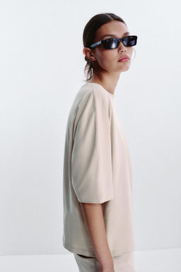 OVERSIZED TEXTURED T-SHIRT - Zara фото 5
