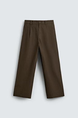 PANTAL?N WIDE FIT PLIEGUES / Marr?n chocolate - Zara фото 6