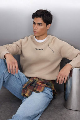 Vizon Regular/Normal Kesim Reglan Kollu Yaz_ Bask_l_ Sweatshirt TMNAW22SW0726