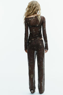 DRAPED TULLE TOP WITH BEADED EMBROIDERY - Zara фото 10