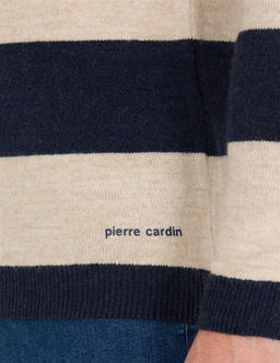 Lacivert Slim Fit D__meli Polo Yaka Triko Kazak - Pierre cardin фото 7