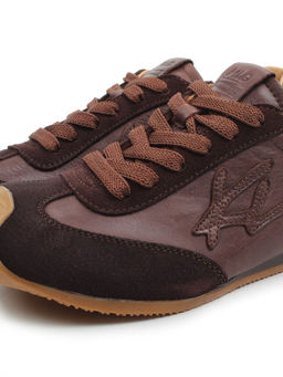 03-A885-5 BROWN Кроссовки женские (натуральная кожа, натуральная замша)