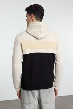 Kahverengi Oversize/Genis Kesim Renk Bloklu Ici Polarl? Kapusonlu Sweatshirt TMNAW25SW00017 - Trendyolmilla фото 5