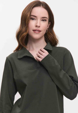 Лонгслив-поло 26204-536 хаки