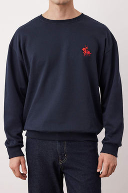 TRENDYOL MAN Antrasit Melanj Oversize/Genis Kesim Uzun Kol Hayvan Nak?sl? Sweatshirt TMNAW24SW00164 - Trendyolmilla фото 33