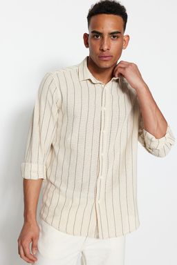 TRENDYOL MAN Siyah Cizgili Regular Fit Dokulu Gomlek TMNSS23GO00085 - Trendyolmilla фото 2