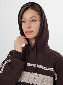 Худи женское коричневое с печатью - Mark formelle фото 6