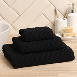Полотенце махровое LoveLife Zig-Zag, 30х60 см, цвет чёрный, 100% хл, 450 гр/м2