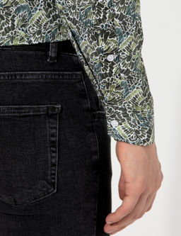 Рубашка приталенного кроя с длинным рукавом цвета хаки - Cacharel фото 7